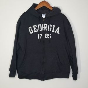 Pro Edge "Georgia" University of GA Dark Gray Faux Fur Lined Hoodie Size XL